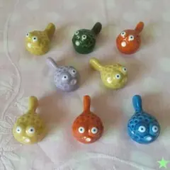 【箸置き・インテリア雑貨 置物小物】ぷっくり可愛い♡ふぐの形８個５色