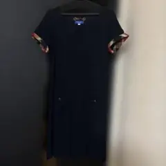 バーバリーブルーレーベル　チェック柄黒ワンピース38