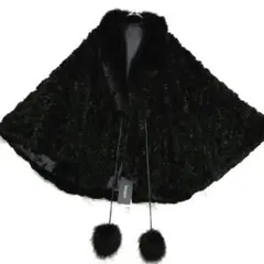 タグ付き　未使用　ブルーフォックス　ラビット　ファー　ポンチョ　ボンボン　ｙ2ｋ