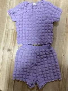 SHEIN キッズ セットアップ 7Y 110 120 パープル 半袖 女の子