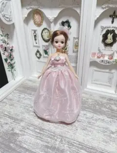 ハンドメイド☆レース編みロングドレスリカちゃん着せ替えお洋服