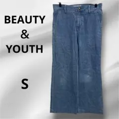 ライトブルーデニムワイドレッグパンツ✨S