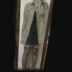 平成ギャル　y2k フェアリーグランジ　ミリタリージャケットダークコア　森ガール