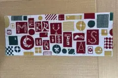 クリスマス柄 かまわぬ　手ぬぐい レッド グリーンのサムネイル