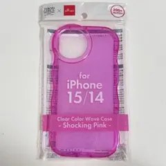 ダイソー iPhone 15/14用ショッキングピンクソフトケース