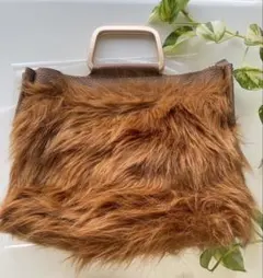【美品】ブラウン　ファー　バック
