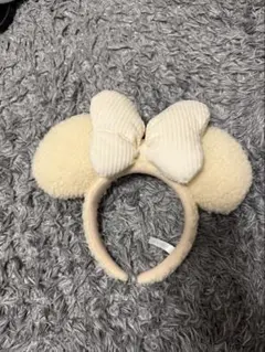 ミッキー耳カチューシャ ストライプリボン付き