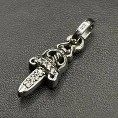 【新品】シルバー925 ダガー ペンダントトップ ＆チェーンストーン装飾