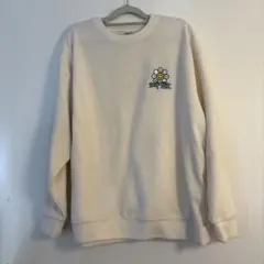 花刺繍クリーム色フリーストレーナー