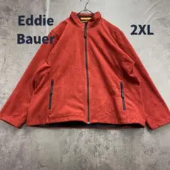 エディーバウアー メンズ ハードフリースジャケット 赤 2XL ジップ【7159