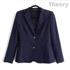 【美品】Theory セオリー テーラードジャケット ネイビー コットン 4 L