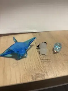 ガラス細工セット エイ 犬 ハリネズミ