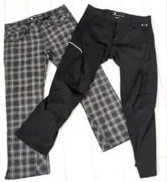 OAKLEY ゴルフウェア チェック柄パンツ 34サイズ