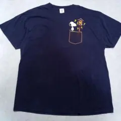 スヌーピー 古着　Tシャツ XXL ネイビー