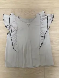 INGNI フリル付きグレジュブラウス　Mサイズ　オフィス