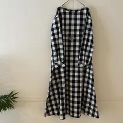 アーバンリサーチドアーズギンガムチェックフレアワンピースマキシ丈ロング
