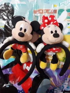 ミニー　ミッキー　カチューシャ　ファンキャップ　被り物　ペア　セット　ぬいぐるみ