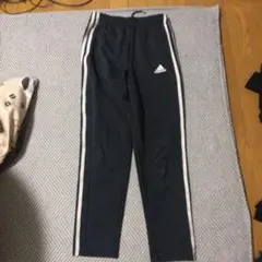 adidas ネイビー サイドストライプ 長ズボン　150