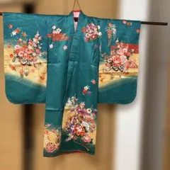 七五三 7歳 着物、小物等 ほぼフルセット エメラルドグリーン - メルカリ