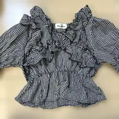 Par Avionのギンガムチェック柄フリルブラウス