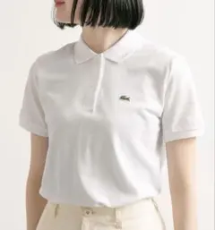 LACOSTE Aライン半袖ポロシャツ ホワイト - メルカリ