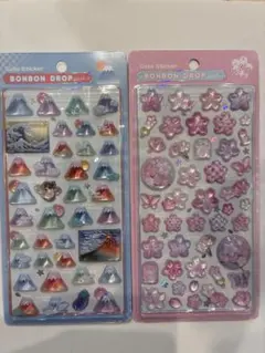 【正規品】ボンボンドロップシール・和柄・富士山、桜　2枚セット　ボンドロ