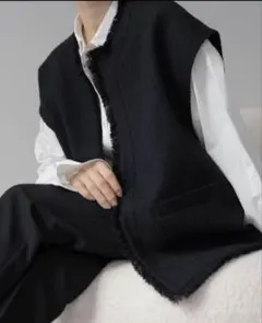 wool standard e na ジレ　ベスト Vest Tweed Novel ナエ 最低価格‼️【新品】Na.e vest ジレ ベスト ウール スタンダード ナエ 白 トップス