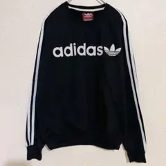 オススメ⭐️ アディダス トレーナー スウェット クルーネック L 黒 裏毛
