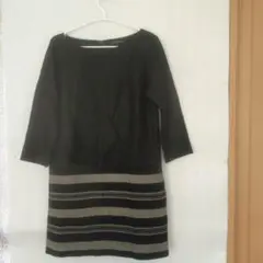 23区ワンピース長袖ラウンドネック