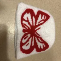 蝶模様の白いニット帽