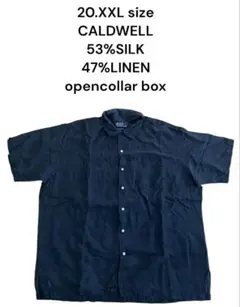 古着　90s ラルフローレン　黒　オープンカラーシャツXXL