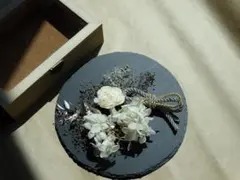 【出店記念お値下げ】ドライフラワー髪飾り ホワイトシルバーmix