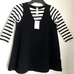 新品未使用品CLASSIC 長袖ワンピース 100cm 黒/白