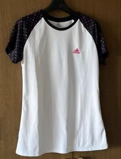 adidas 半袖Tシャツ ドット柄 ラグラン袖 ホワイトのサムネイル