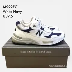 New Balance M992EC White-Navy US9.5