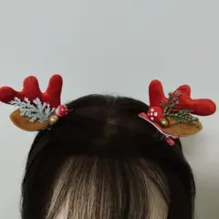 トナカイ 角 ヘアクリップ 2個セット クリスマス