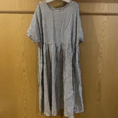 サマンサモスモス　ワンピース ギンガムチェック 黒