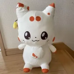 猫キャラクター ぬいぐるみ 大きめ 白とオレンジ