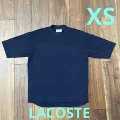 LACOSTE 5分袖 モックネック サマーニット Tシャツ ネイビー