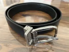 DOLCE & GABBANA 革ベルト（黒・M・70-80） シルバーバックル