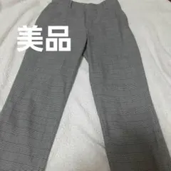uniqlo Mチェック柄スラックス グレー系