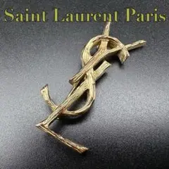 極美品✨　YSL　サンローランパリ　ブローチ　ロゴ　1342