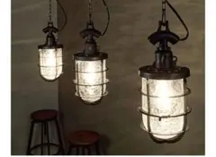 2個セット　グラスバウ　マリンランプ 照明　 ガラス 　白熱電球付き　ブラック