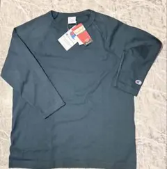 新品タグ付USA製 ネイビー Champion ヘビーウェイト Tシャツ 七分袖
