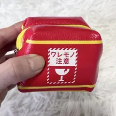 新品未使用 ワレモノ注意 ポーチ 赤 小銭入れ