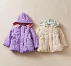 【新品タグ付き】crescentラベンダー 中綿コート フード取り外し可90cm