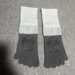 5本指ソックス ホワイト/グレー 滑り止め付き