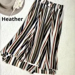 【送料無料♬.】Heather/マルチストライプ♡前後アシメ シフォンスカート
