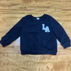 黒いLAロゴ刺繍トレーナー　90センチ
