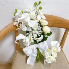 アーティフィシャルフラワー　ウェディングブーケ　ブートニア　結婚式　ハンドメイド